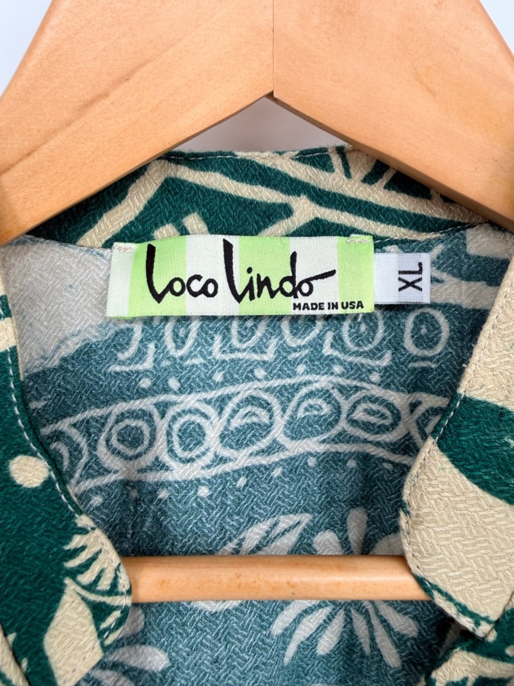 Loco Lindo XL Cropped Bolero Shrug Top Green Tropical Tiki Retro Tahiti BoraBora - Picture 5 of 16